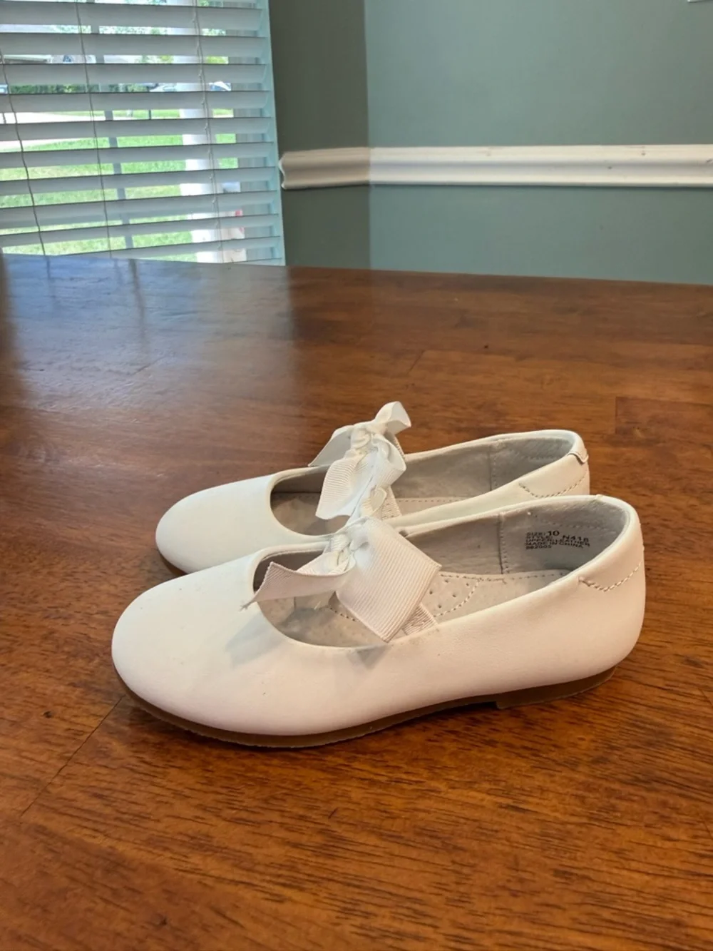 L'Amour Pauline Special Occasion Bow Flat White Ribbon Tie Ballet Flat shoes 10